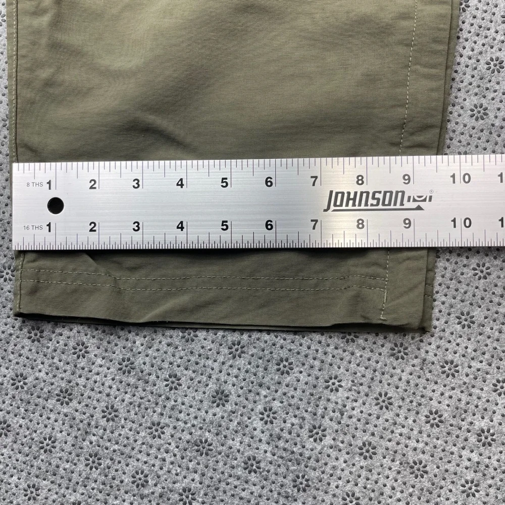 The North Face Mens XL Olive Green Convertible Zip Off Hiking Cargo Pants Belted
